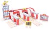 Централна железопътна гара - Детски дървен комплект за игра с аксесоари от серията "Rails" - 