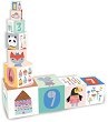 Кула от кубчета Vilac - Животни и числа - Образователен комплект за игра - играчка