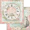 Хартия за скрапбукинг Stamperia - Часовник - 30.5 x 30.5 cm от колекцията Orchids and Cats - 