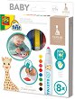 Флумастери за бебета SES Creative - Жирафчето Софи - 8 цвята - 