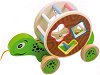 Сортер - Костенурка - Детска дървена играчка за дърпане - 
