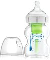 Бебешко шише за хранене с широко гърло - Options+ 150 ml - Комплект със силиконов биберон за бебета от 0+ месеца - 