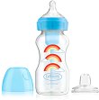 Бебешко шише за хранене с широко гърло - Options+ 270 ml - Комплект със силиконов биберон размер 3 и мек накрайник за бебета над 6 месеца - 