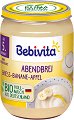 Bebivita - Био млечна каша "Лека нощ" с грис, банан и ябълка - Бурканче от 190 g за бебета над 5 месеца - 