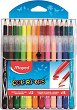 Цветни моливи и флумастери Maped - 12 молива и 15 флумастера от серията "Color' Peps" - 