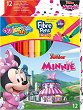 Флумастери Colorino Kids - Мини Маус - 12 цвята на тема Мики Маус и приятели - 
