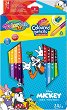 Двустранни цветни моливи Colorino Kids - 12 броя в 24 цвята и острилка на тема "Мики Маус" - 