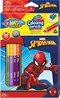 Двустранни цветни моливи Colorino Kids - 12 броя в 24 цвята и острилка на тема "Спайдърмен" - 