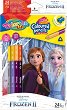 Цветни моливи Colorino Kids - 12 броя в 24 цвята и острилка на тема "Замръзналото кралство" - 