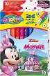 Двустранни флумастери Colorino Kids - Мини Маус - 10 цвята на тема Мики Маус и приятели - 