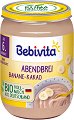 Bebivita - Био млечна каша "Лека нощ" с грис, банан и какао - Бурканче от 190 g за бебета над 6 месеца - 