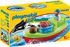Детски конструктор - Playmobil Рибар с лодка - От серията "1.2.3" - 