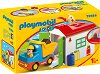 Детски конструктор - Playmobil Самосвал със сортер-гараж - От серията "1.2.3" - 