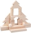Детски дървен конструктор - Комплект от 54 елемента - 
