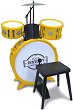 Барабани със столче - Toy Band - Детски музикален инструмент - 