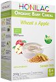 HONILAC - Био инстантна безмлечна каша с пшеница и ябълка - Опаковка от 200 g за бебета над 6 месеца - 