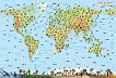 Стенна природогеографска карта на България и света. Растения и животни - 