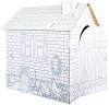 Детска къща от картон - За оцветяване с размери 87 / 88 / 71 cm - 