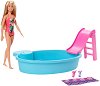 Барби на басейн - Комплект кукла с аксесоари от серията "Barbie" - 