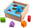 Сортер - Геометрични фигури - Детска дървена образователна играчка - 