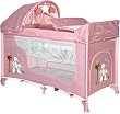 Сгъваемо бебешко легло на две нива Lorelli Moonlight 2 Layers Rocker - За матрак 60 x 120 cm, с повивалник, сенник, играчки и аксесоари - 