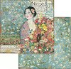 Хартия за скрапбукинг Stamperia - Дамата с ветрилото - 30.5 x 30.5 cm от колекцията Atelier des Arts - 