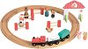 Влакова композиция - Ферма - Детски дървен комплект за игра с аксесоари - 