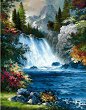 Картина за декориране с камъчета - Водопад