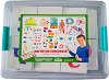 Пластмасова кутия с магнитни букви - Детски образователен комплект от 98 части - 