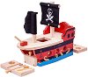 Дървен пиратски кораб Bigjigs Toys - От серията Rail - 