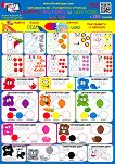 Учебно табло A4: Цифри, фигури и цветове - книга