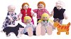 Дървени куклички Bigjigs Toys - Щастливо семейство - От 6 броя - 
