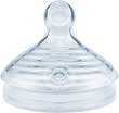 Биберони от силикон за шишета с широко гърло - Nature Sense Softer: Slow - Комплект от 2 броя с размер S за бебета от 0+ месеца - 