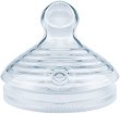 Биберони от силикон за шишета с широко гърло - Nature Sense Softer: Medium - Комплект от 2 броя с размер M за бебета от 0+ месеца - 