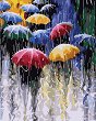 Рисуване по номера Newart - Чадъри в дъжда - 40 x 50 cm - 