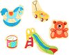 Детски играчки - 5 дървени пъзела от 2, 3, 4, 5 и 6 части, от колекцията Play and Learn - пъзел