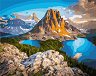 Рисуване по номера Gradientti - Планинско езеро - 50 x 40 cm - 