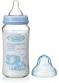 Стъклено бебешко шише за хранене с широко гърло - 240 ml - 