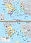 Стенна историческа карта: Разселване на гръцките племена. Древна Гърция - M 1:1 000 000 - 