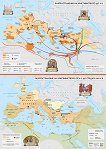 Стенна историческа карта: Разпространение на християнството до V в. Разпространение на християнството от V в. до средата на IX в. - 