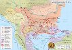 Стенна историческа карта: България при цар Калоян 1197 - 1207 - 
