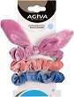 Кадифени тънки скрънчи ластици за коса Agiva - 