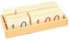 Уча се да броя с плочки - Детски дървен образователен комплект за игра по метода на Монтесори - 