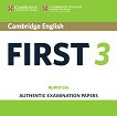 Cambridge English First 3: 2 CD с аудиоматериали по английски език - учебник