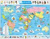 Карта на света - Образователен пъзел в картонена подложка - 