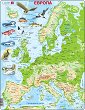 Карта на Европа - Образователен пъзел в картонена подложка - 