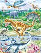 Динозаври - Пъзел в картонена подложка от 35 части в нестандартна форма - 