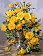 Рисуване по номера NEWART - Жълти рози - 40 x 50 cm - 