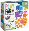 Животни от фермата - 7 пъзела от 2, 4, 5, 6, 8, 9 и 12 части, от серията Eco Play - пъзел