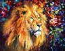 Рисуване по номера - Шарен лъв - 50 x 40 cm - 